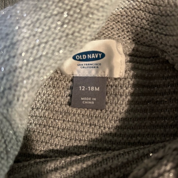 Metallic Funnel-Neck Capelet Sweater for Baby 12-18 months old navy shawl - Picture 5 of 8